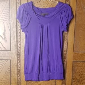 BCBGMAXAZRIA Short Sleeve Purple Top
